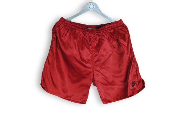 vintage NIKE logo track shorts red SIZE L retro s… - image 1