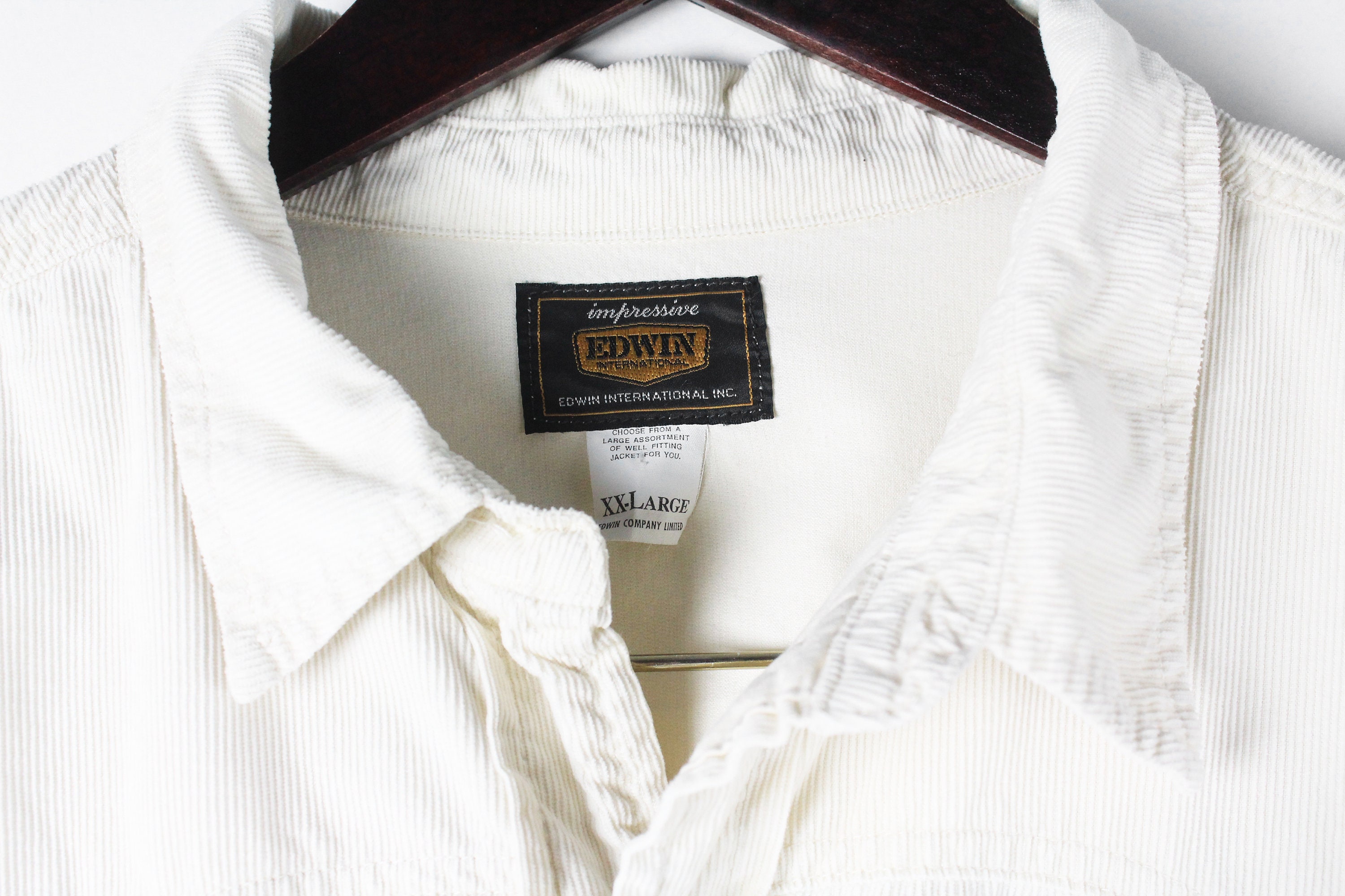 Vintage EDWIN Corduroy Shirt Size XXL Authentic Beige Blouse 90's USA Style  Retro Western Cowboy Retro Work Wear Men's Streetwear Oversized - Etsy  Canada