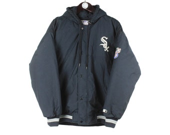 ウェア CHICAGO WHITE SOX MLB JACKET 90s VINTAGE Chicago White Sox Starter Vintage Satin Bomber Jacket 90s Sz