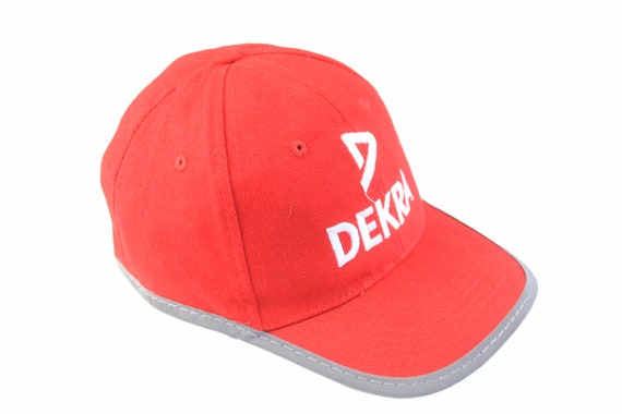 ヴィンテージ DEKRA キャップ ワンサイズ レッド 帽子 大きなロゴ 
