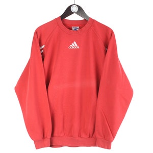 vintage ADIDAS sweatshirt Size M oversized long sleeve 90&#39;s athletic jumper crewneck center small logo retro streetwear authentic pullover