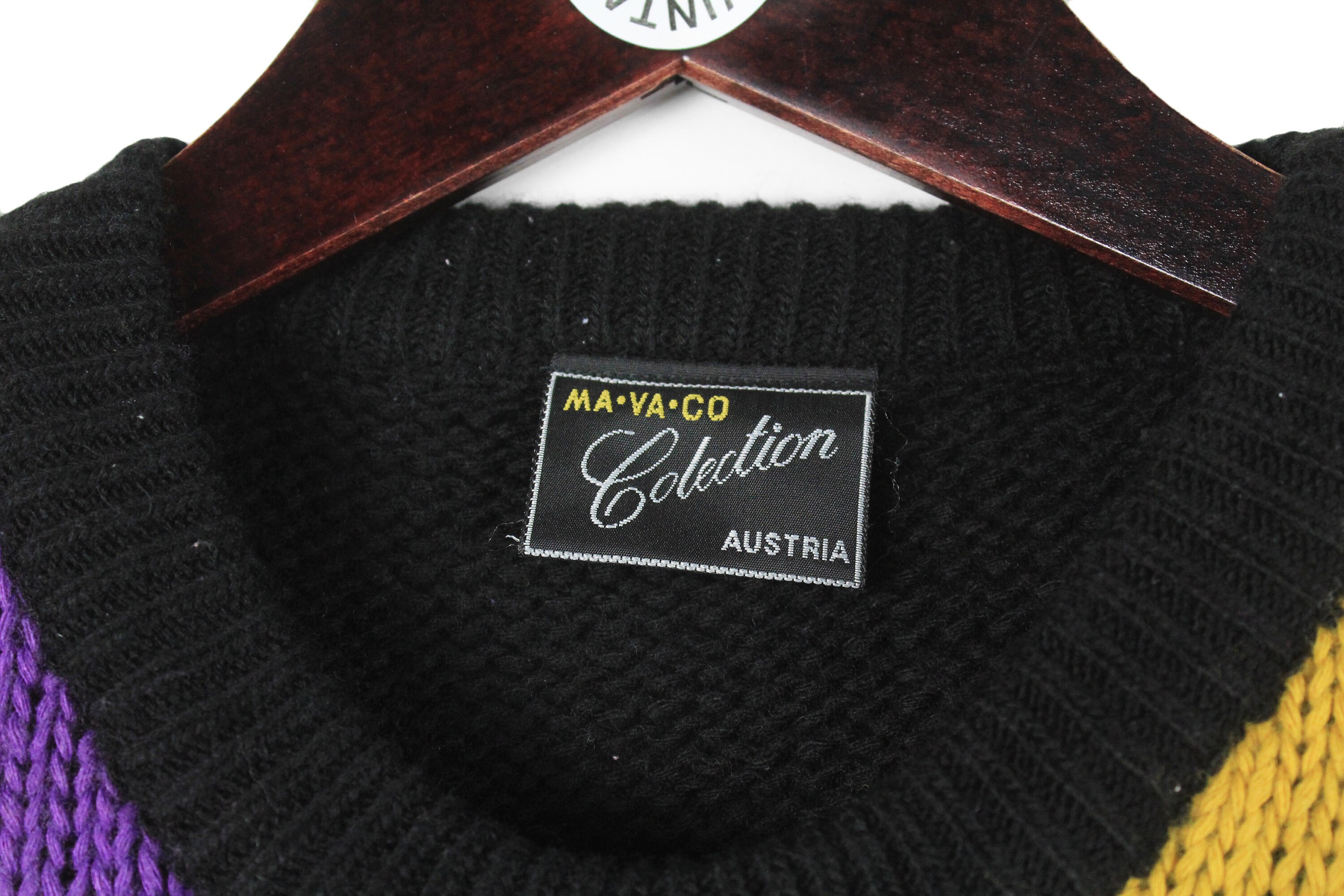 Vintage Sweater Cat Embroidery Logo Multicolor Non Brand