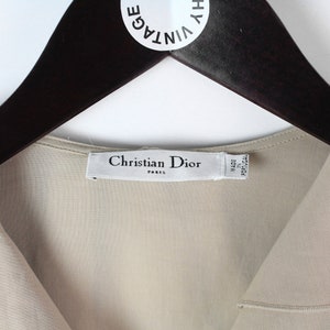 vintage CHRISTIAN DIOR Paris Blouse women's authentic Shirt retro beige top Size M/L rare luxury wear 00's 90's style classic image 5