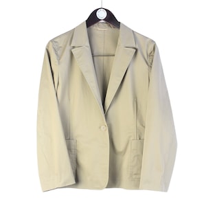 vintage JIL SANDER Blazer Jacke authentisch langarm retro style beige Gr. 40 damen Klassik 90er Luxus one button up off white