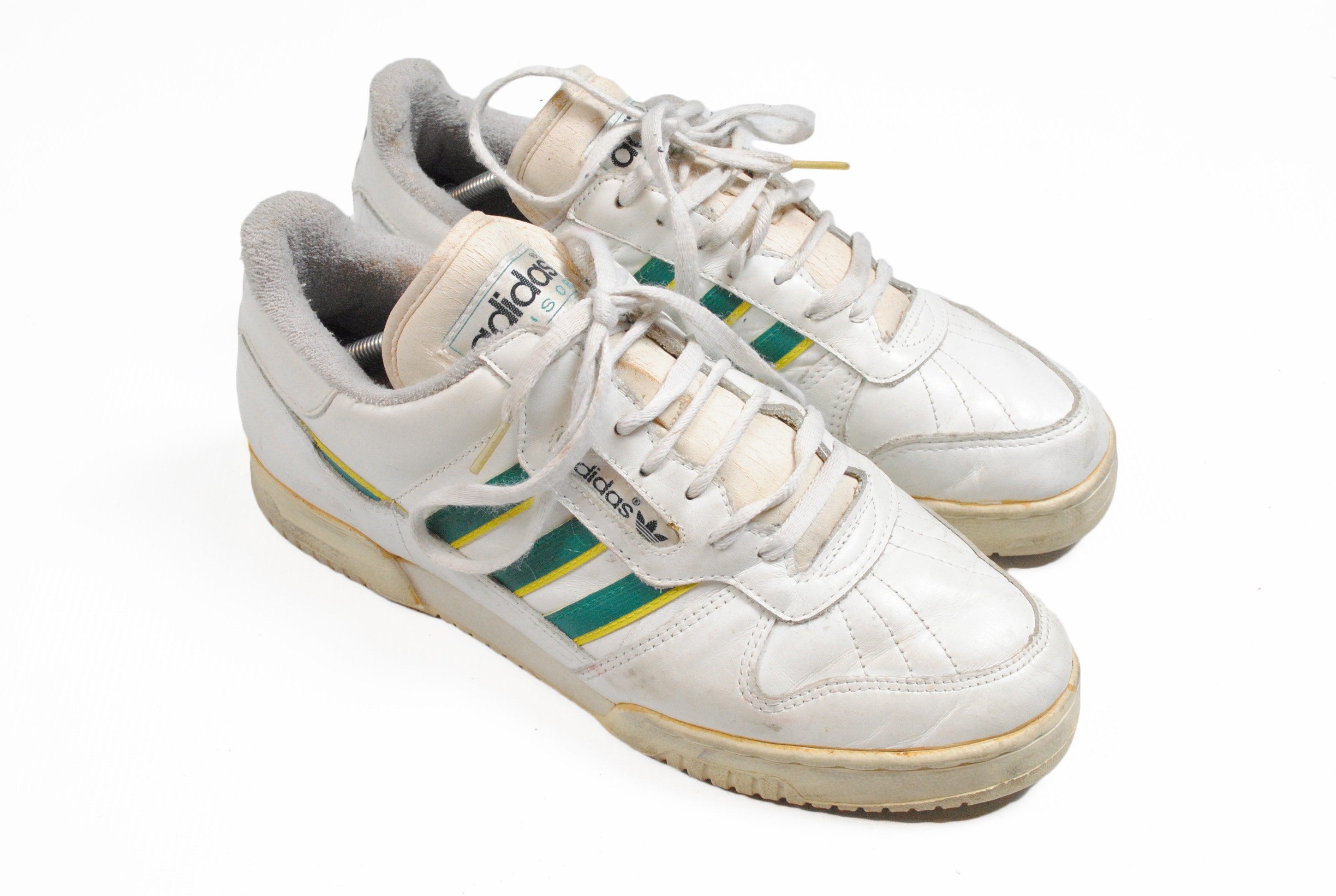 Vintage ADIDAS Censor Authentic White Green Sneakers Size Us