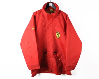 vintage FERRARI Michael Schumacher Jacket Size XL red authentic team retro 90's logo F1 Formula 1 windbreaker sports small logo racing wear