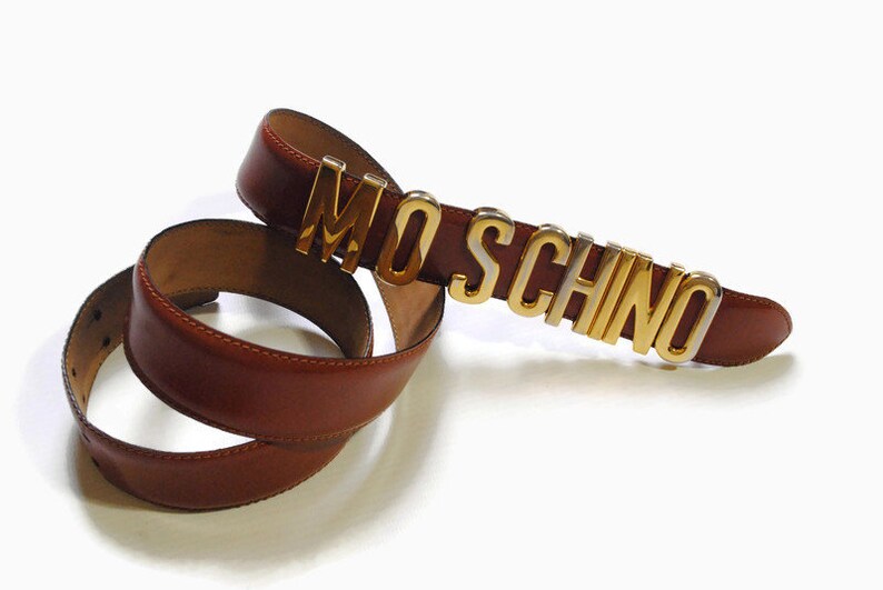 Vintage MOSCHINO Authentic Women's Real Leather Waist Belt - Etsy