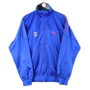 vintage PUMA track jacket Size men&#39;s M oversize authentic blue rare retro rave full zip 90&#39;s windbreaker training streetwear clothing