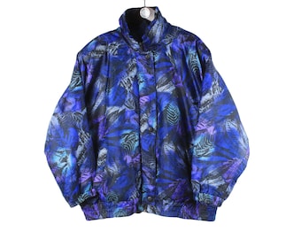 vintage Ski Jacket Women's Size L/XL authentic retro purple puffer small logo mountain 90's winter sport style athletic abstract pattern