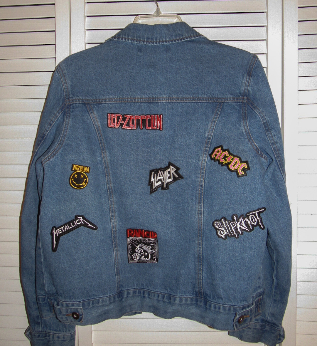 Band Patch Denim Jacket - Etsy Band Patch Denim Jacket - Etsy