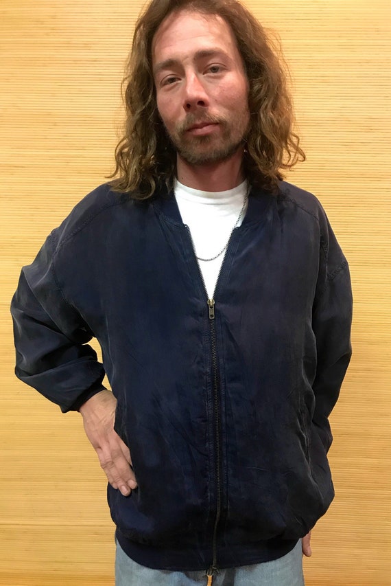 Vintage Silk Jacket,, Silk Bomber Jacket mens, Ove
