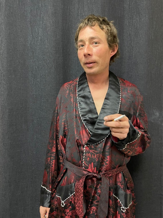 Mens Smoking Jacket, Smoking Jacket robe, Vintage