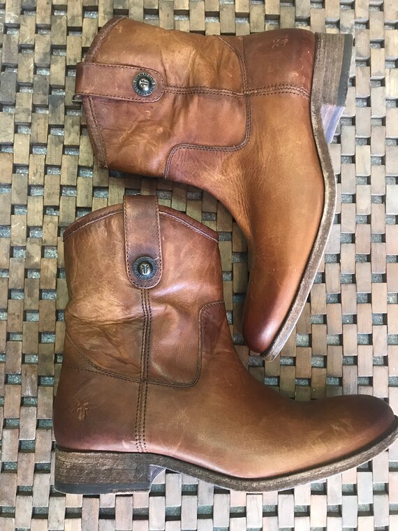 Frye Brown Leather boots, Vintage Frye Cowboy boot