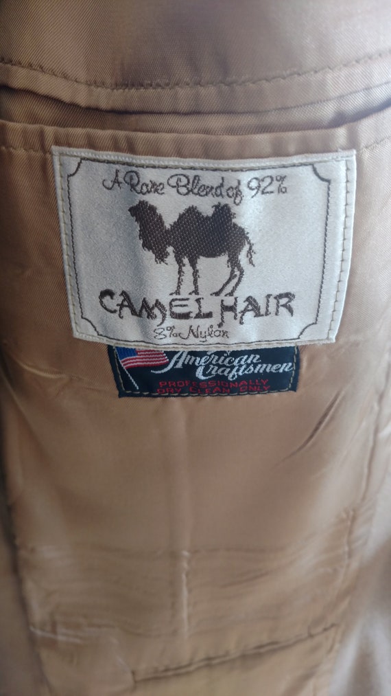 Camel Hair Coat Mens, 1970s Wool Coat, Vintage Cam