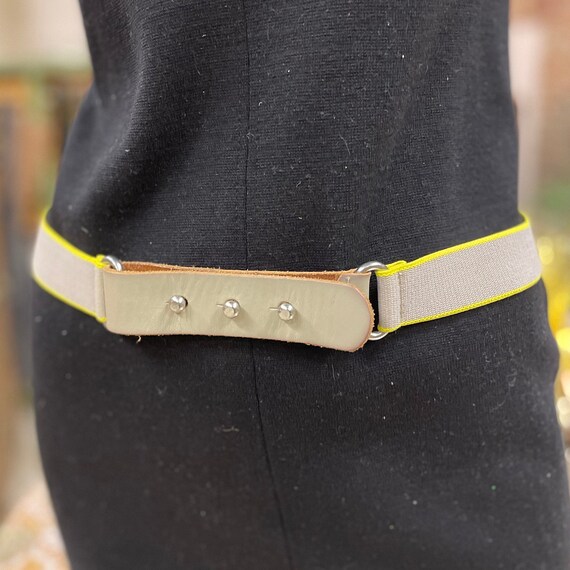 Leather belt, Vintage, grey, light gray, beige gr… - image 1
