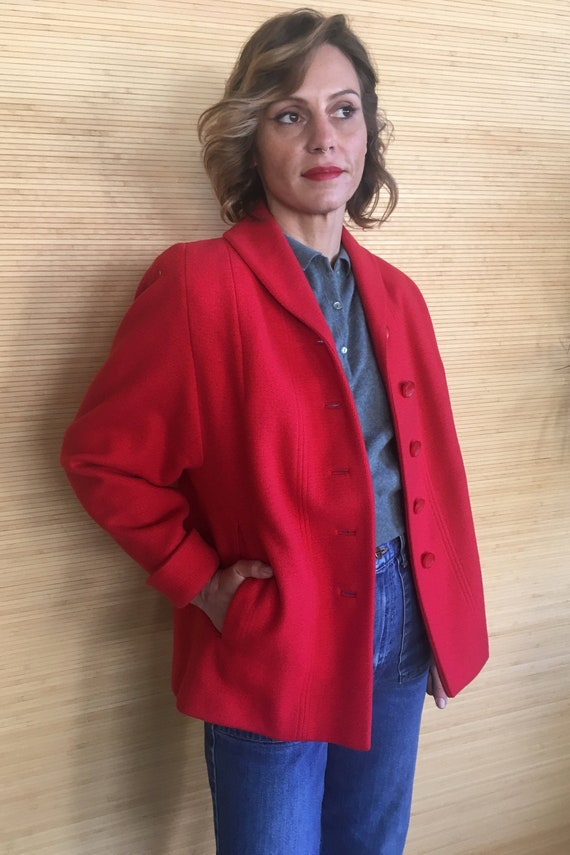 Vintage red wool coat, Wool Coat womens, Vintage w