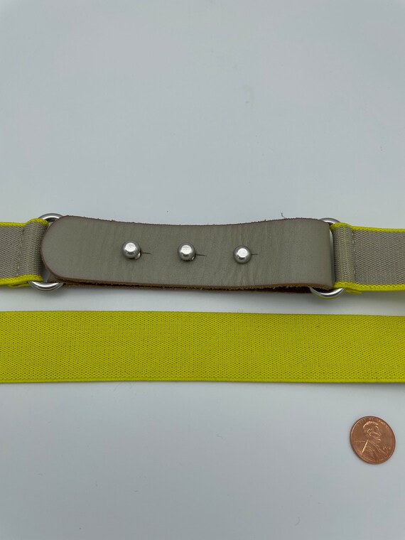 Leather belt, Vintage, grey, light gray, beige gr… - image 2