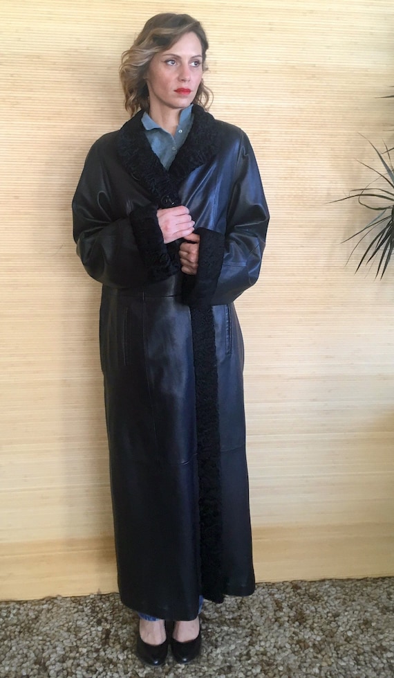 Black Leather Coat, Women’s Vintage coat, leather