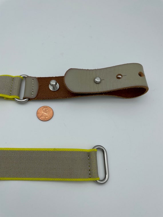 Leather belt, Vintage, grey, light gray, beige gr… - image 3