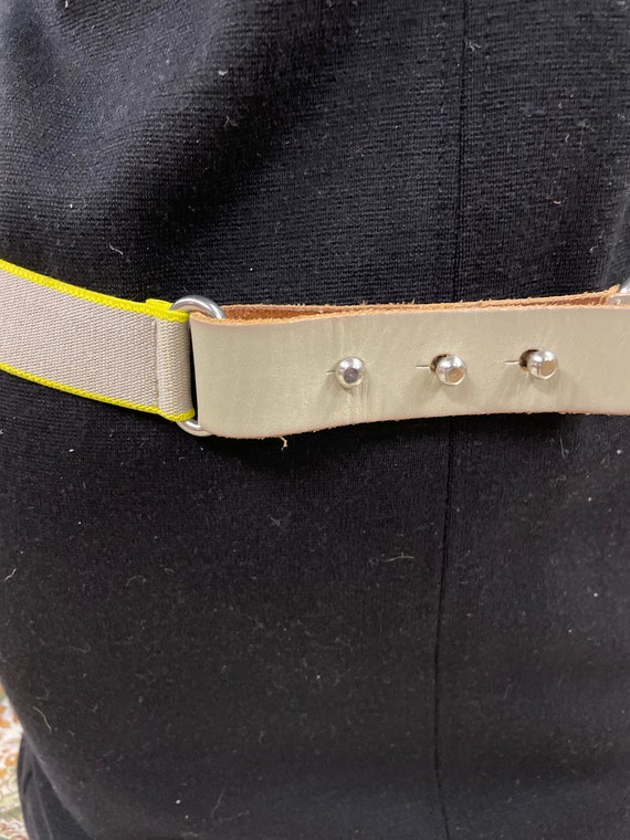 Leather belt, Vintage, grey, light gray, beige gr… - image 6