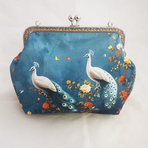 Tasche, Pfau, Japanisch, Handtasche,  Bügeltasche vintage