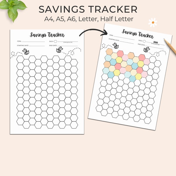 Savings Tracker Printable, Savings Challenge, Money Saving Challenge, Finance Tracker, Savings Goal Planner, Savings Log, Money Tracker, PDF