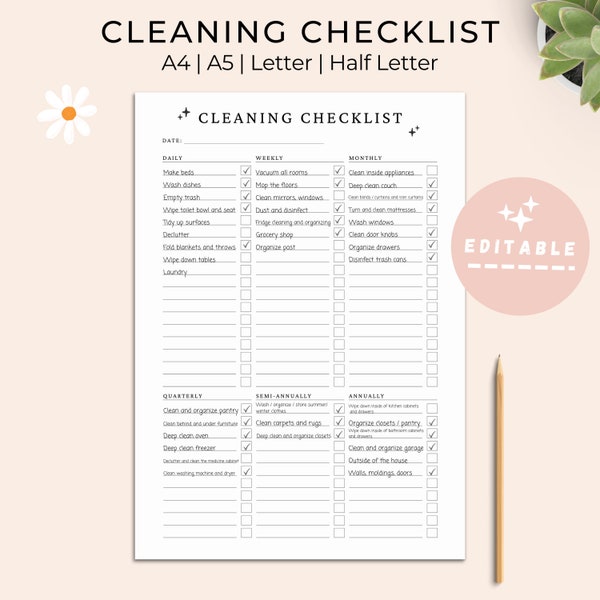 Cleaning Checklist' - Etsy