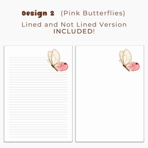 Butterflies Printable Stationary Printable Writing Paper - Etsy