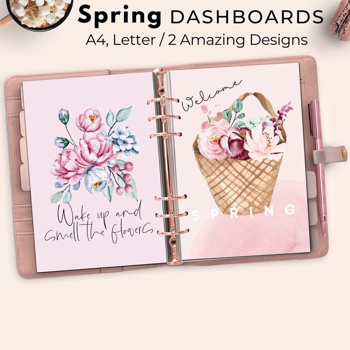 Printable Dashboard Floral Planner Cover Printable Floral - Etsy