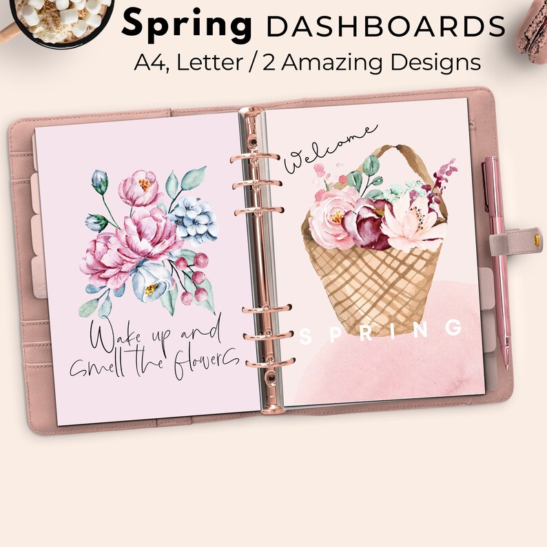 Printable Dashboard Floral Planner Cover Printable Floral - Etsy