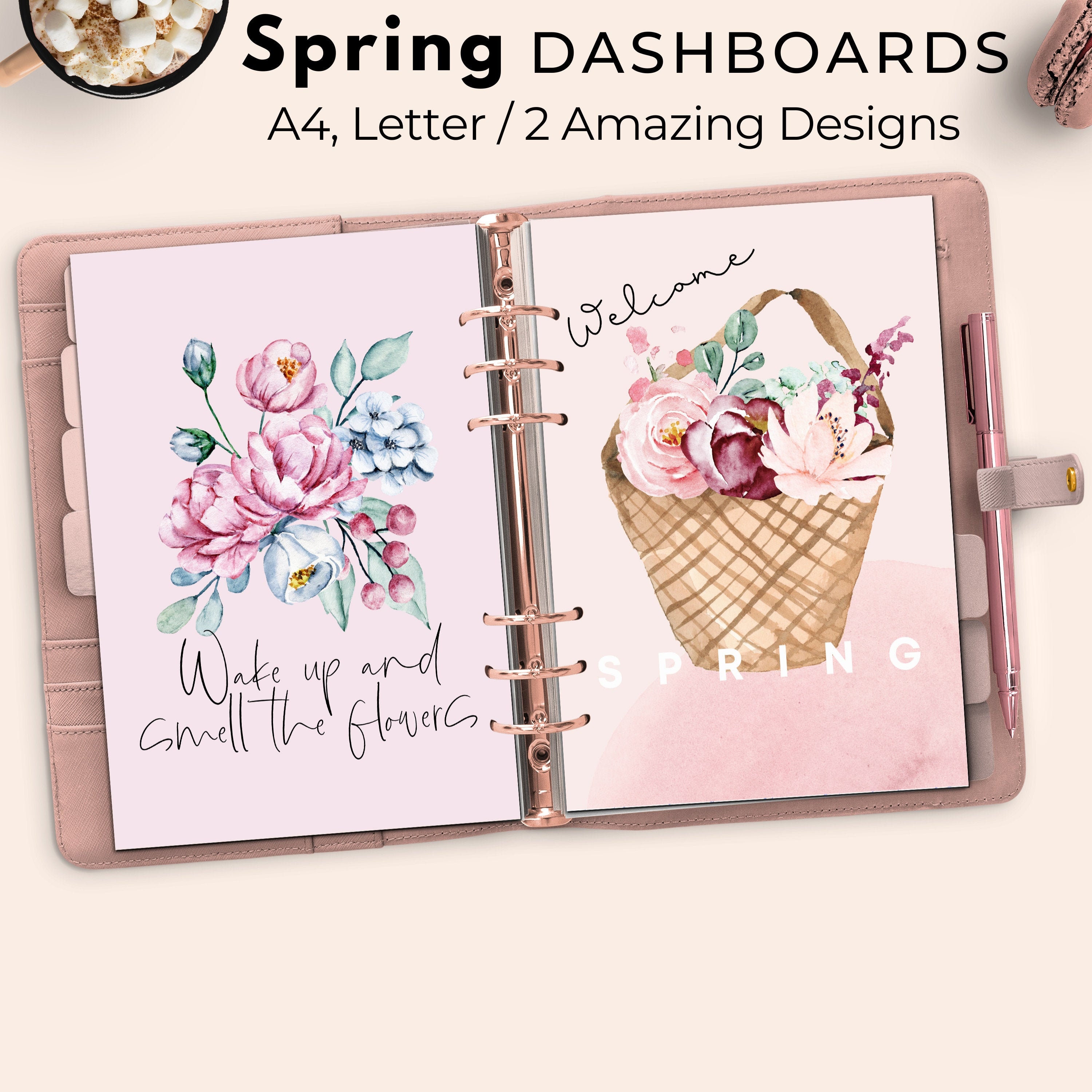 Printable Dashboard Floral Planner Cover Printable Floral - Etsy