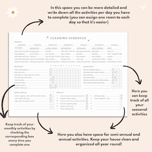 Editable Cleaning Schedule, Cleaning Planner Printable, Daily, Weekly, Monthly, Quarterly, Annual Cleaning Checklist, Cleaning Template, PDF image 2