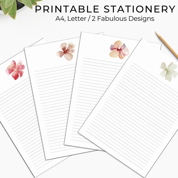 Floral Printable Stationery Printable Stationery Paper - Etsy