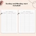 Week on Two Pages Printable, Undated Weekly Planner, W02P, Weekly ...