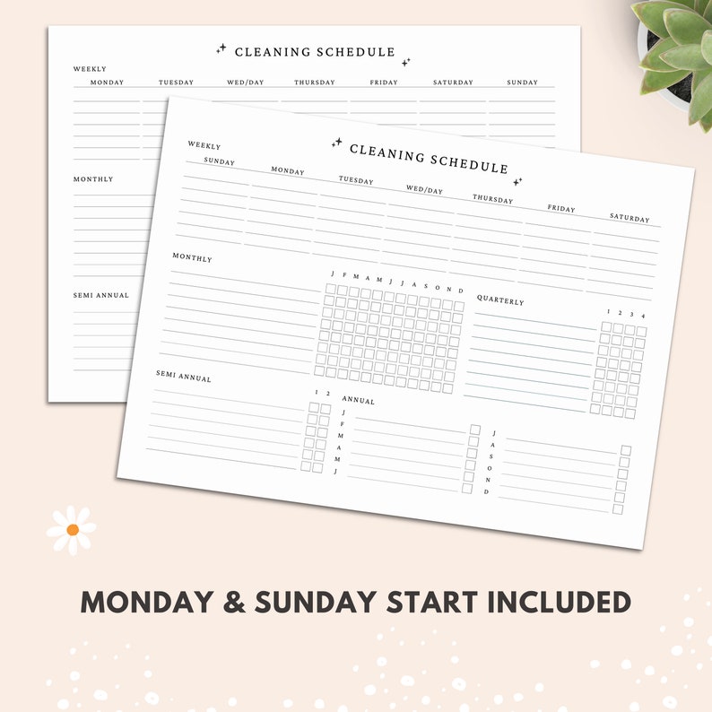 Editable Cleaning Schedule, Cleaning Planner Printable, Daily, Weekly, Monthly, Quarterly, Annual Cleaning Checklist, Cleaning Template, PDF image 4