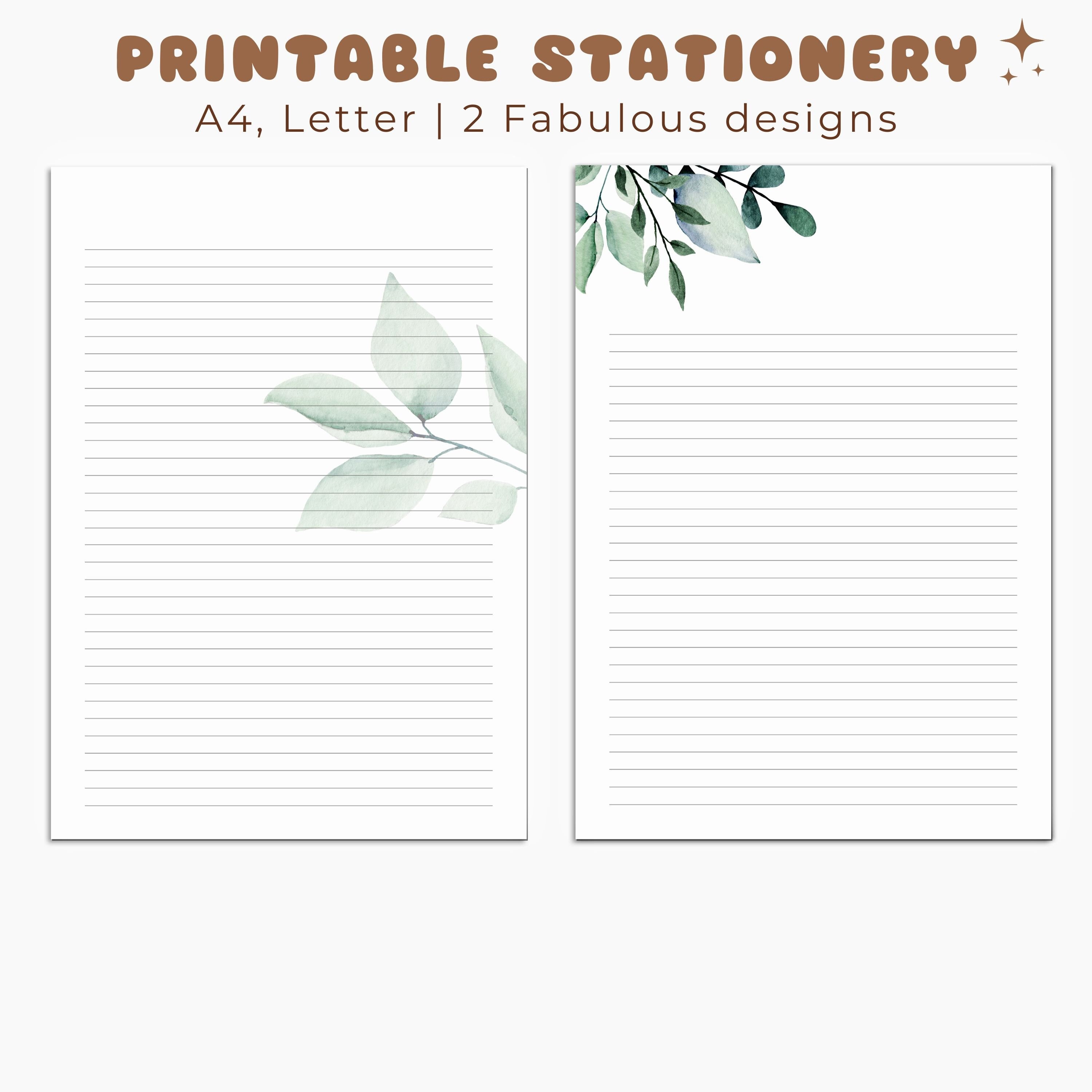 Buy Botanical Leaf Border, Printable Letter Writing Paper / A4, 8.5x11 /  Lined Unlined / Digital Stationery Paper / Envelope / Instant Download  Online in India 