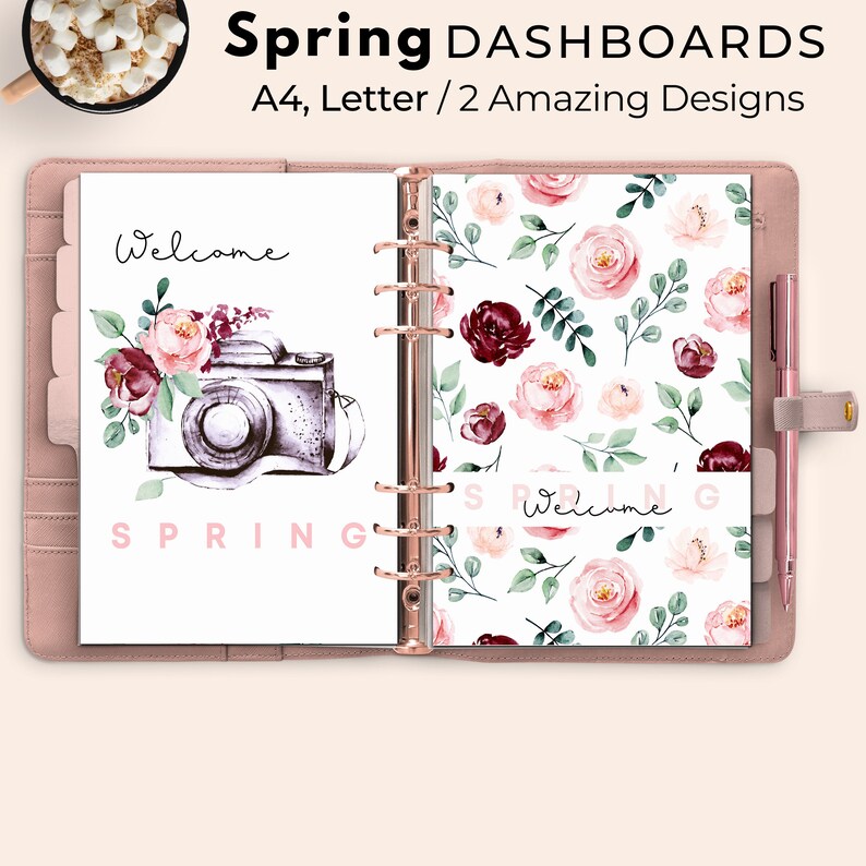 Printable Dashboard Floral Planner Cover Printable Floral | Etsy
