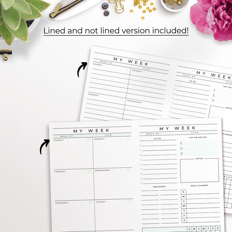 Traveler's Notebook Weekly Planner Printable TN B6 Slim | Etsy
