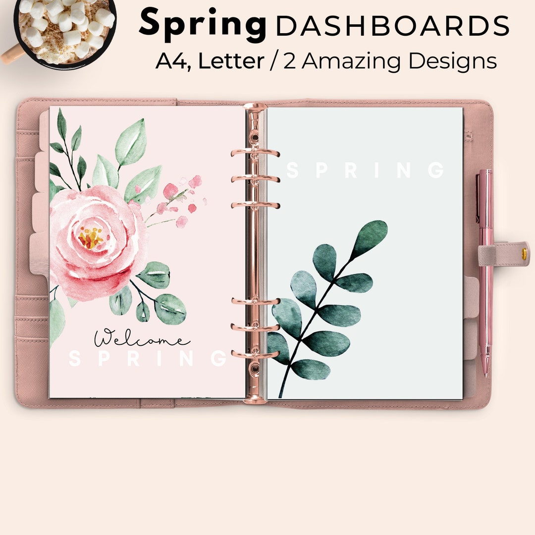Printable Dashboard Floral, Planner Cover Printable, Floral Planner ...