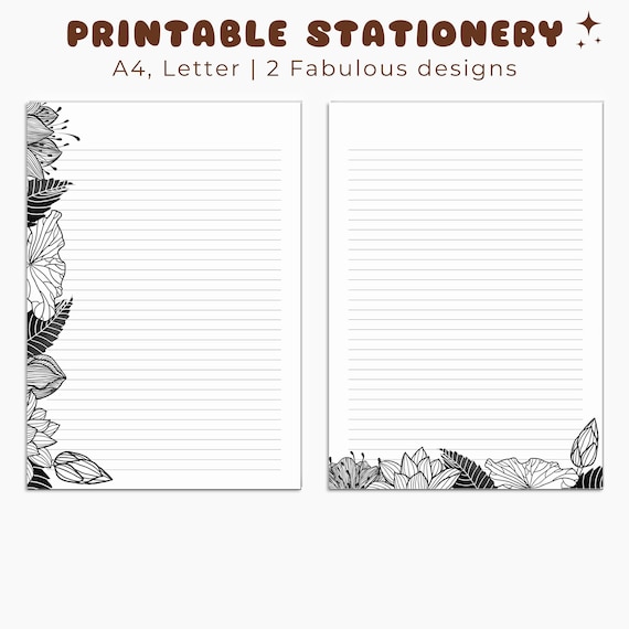 Free Stationery Templates Black And White