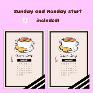 2023 2024 Cute Printable Food Calendar Large Wall Calendar Desk 2023 2024 Cute Printable Food Calendar Large Wall Calendar Desk