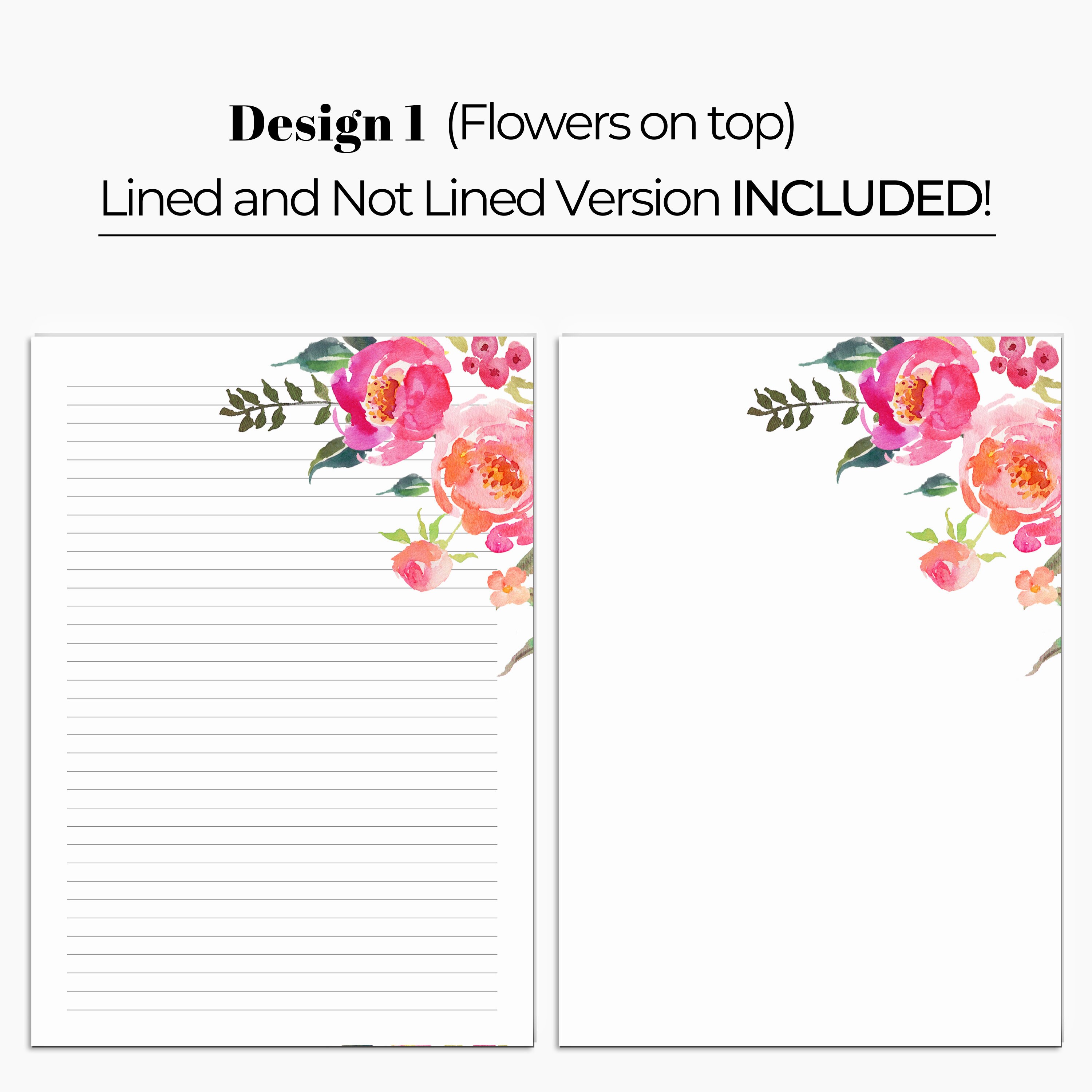 Floral Printable Stationery Printable Writing Paper | Etsy