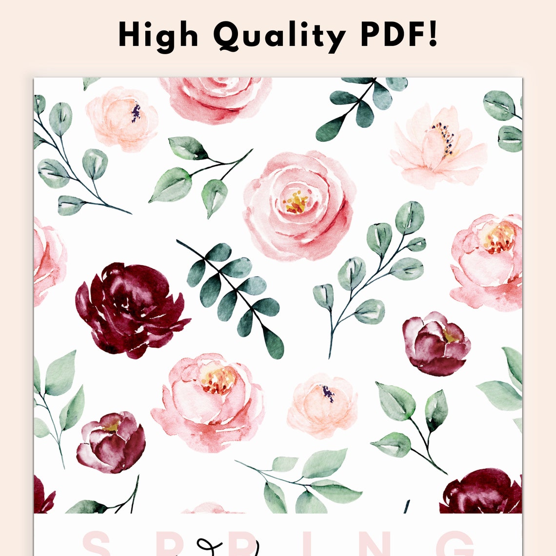Printable Dashboard Floral Planner Cover Printable Floral - Etsy