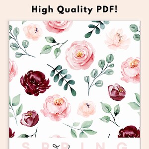 Printable Dashboard Floral, Planner Cover Printable, Floral Planner ...