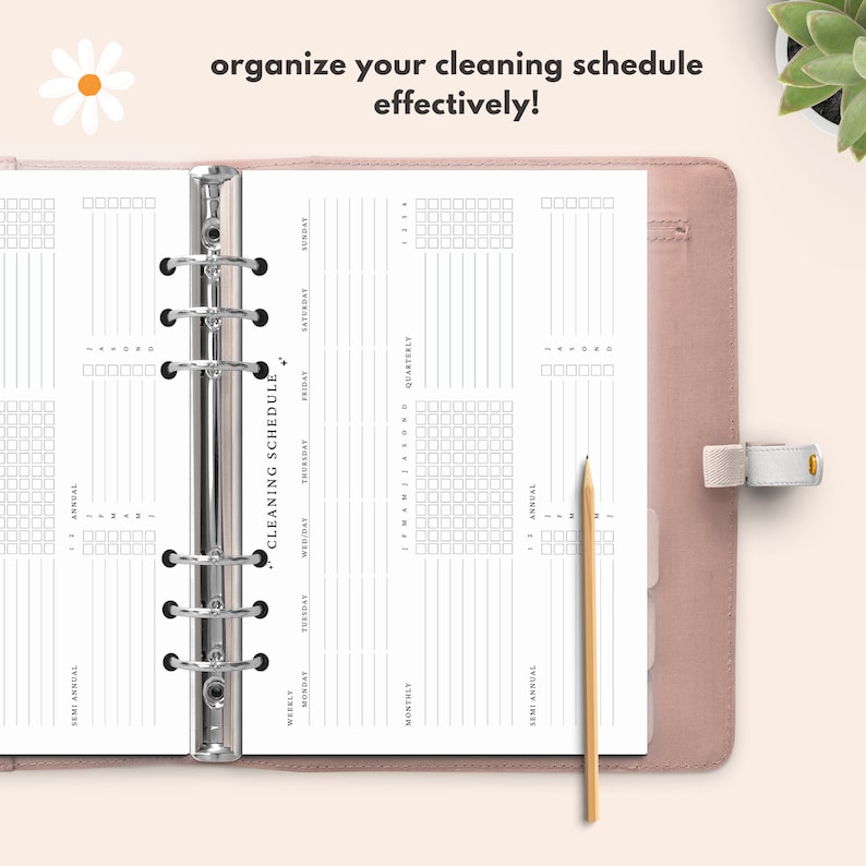 Editable Cleaning Schedule, Cleaning Planner Printable, Daily, Weekly, Monthly, Quarterly, Annual Cleaning Checklist, Cleaning Template, PDF image 3