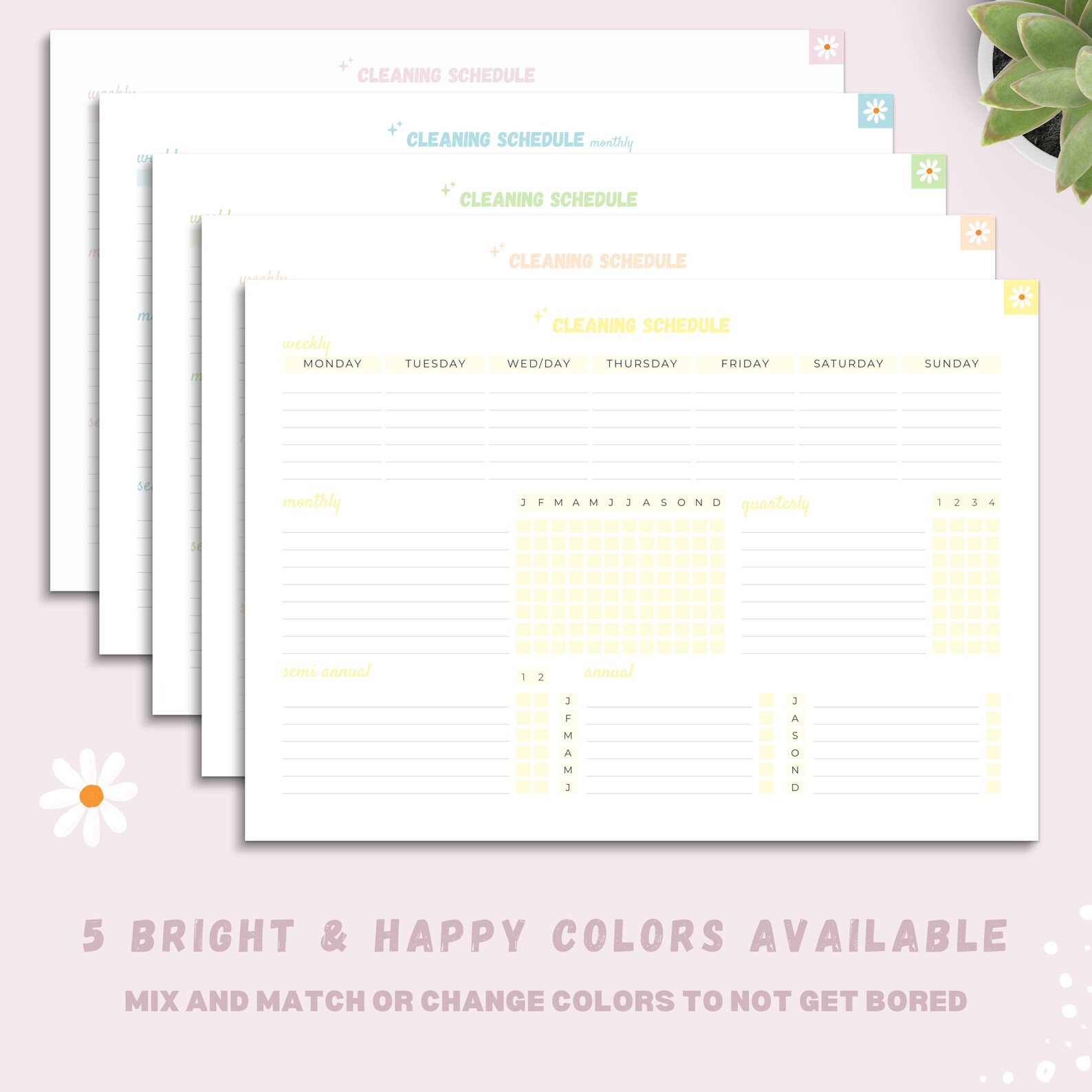 Editable Cleaning Schedule, Cleaning Planner Printable, Daily, Weekly ...