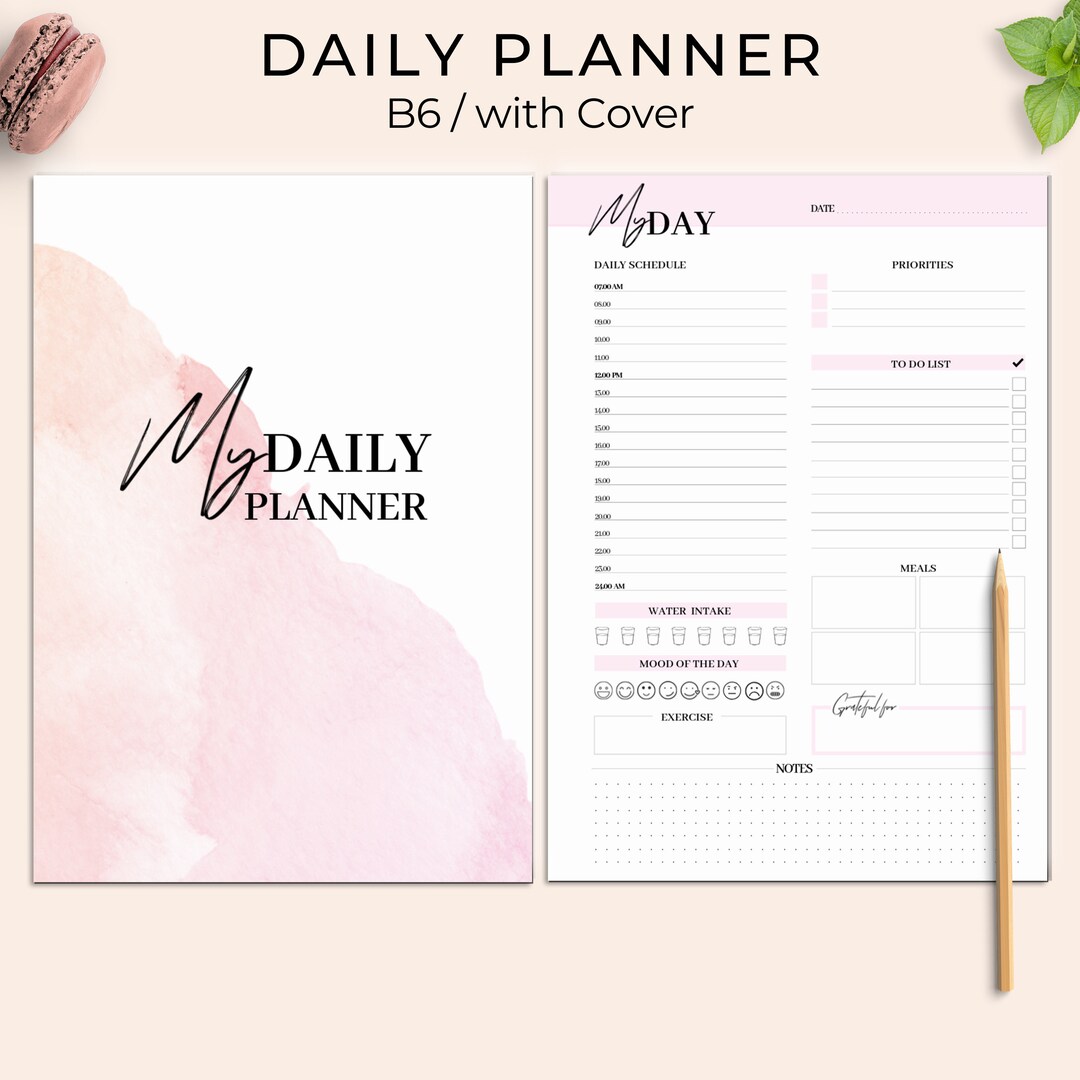 Daily Planner Printable, Day Planner, Productivity Planner, B6 Planner ...