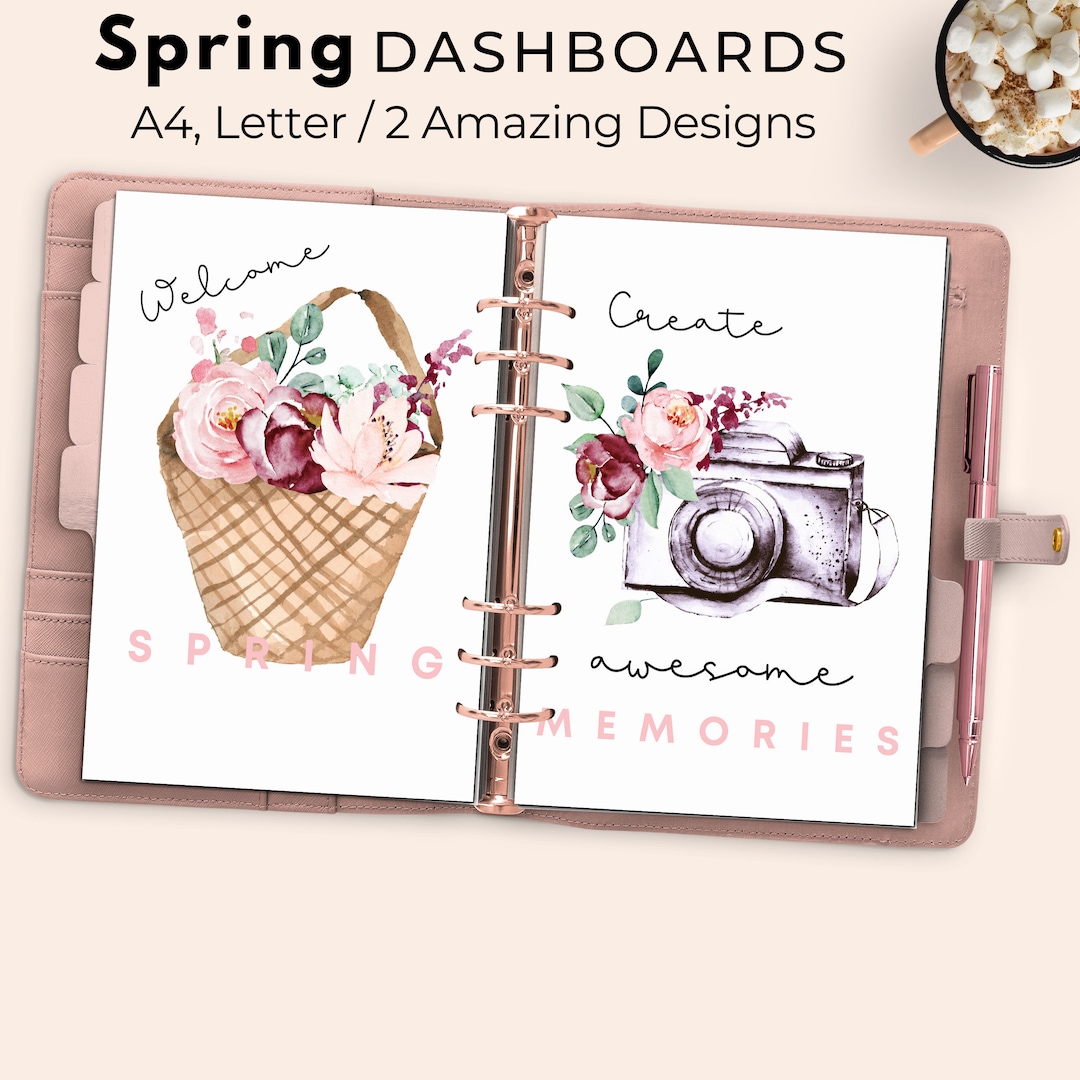 Printable Dashboard Floral Planner Cover Printable Floral - Etsy