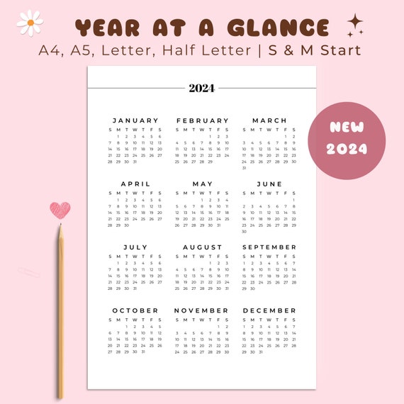 Calendrier Mural 2024 - 30 x 29 cm LIVE HAPPY