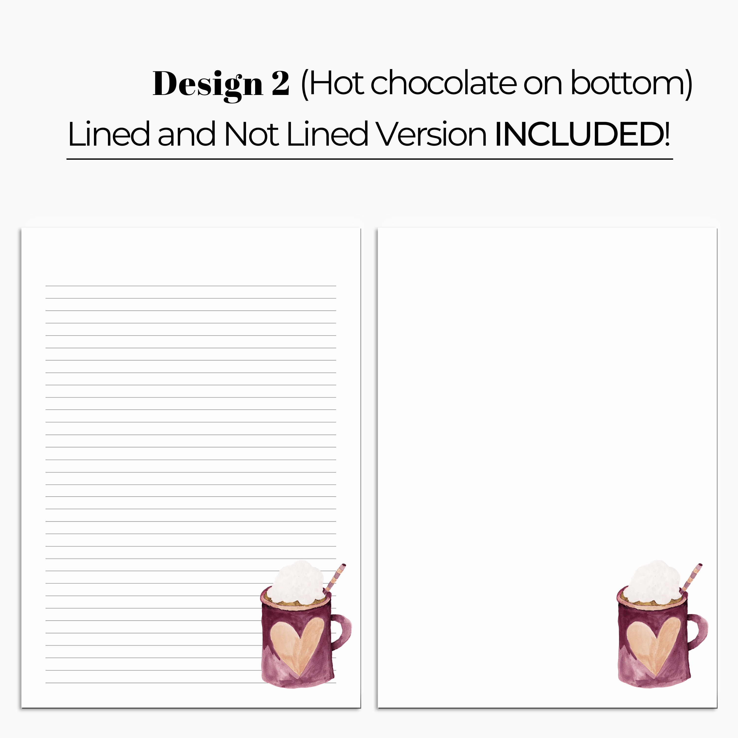 Hot Chocolate Printable Stationery Printable Stationery - Etsy